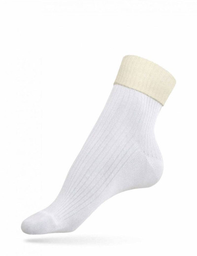 Хлопковые женские носки CONTE CLASSIC 7С-35СП 013 белый/кремовый, Цвет: белый/кремовый, Размеры: 36/37