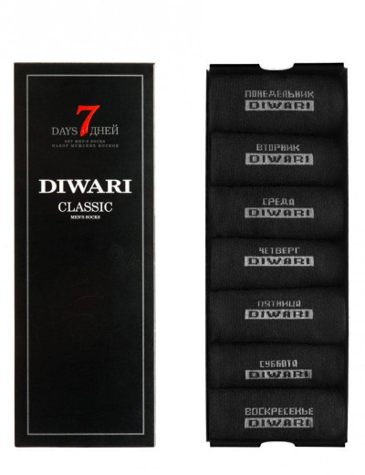 Носки мужские Conte DIWARI CLASSIC 5С-08СП (7 штук в наборе) 100 черный, Цвет: черный, Размеры: 44/45
