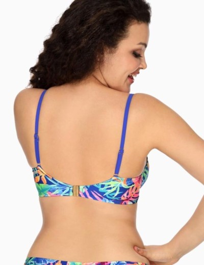 Мягкий купальный лиф Ava SK144 M etnic blue, Цвет: флора синий, Размеры: 80E, изображение 2