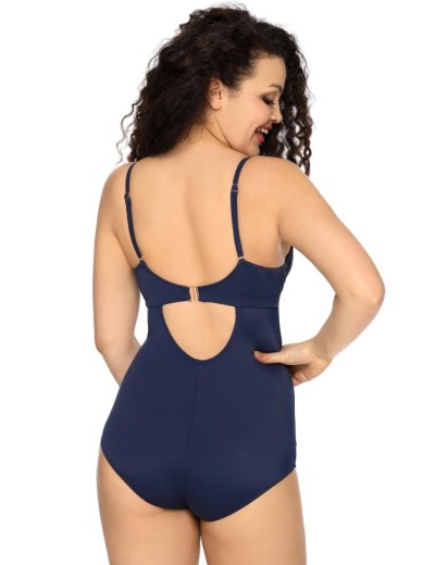 Темно-синий закрытый купальник Ava SKJ43 U, Цвет: темно-синий, Размеры: 80F, изображение 2