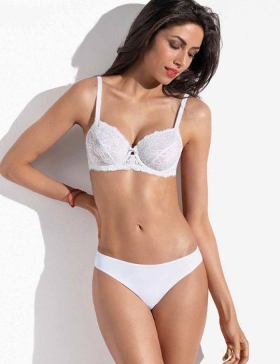 Кружевной бюстгальтер на косточках Sielei ALLURE 2672 bianco, Цвет: bianco (белый), Размеры: 80C, изображение 5