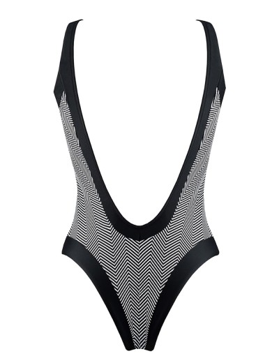 Полосатый закрытый купальник UNICONF CBI36 V1 EXTRAVAGANT SIMPLICITY, Цвет: черный, Размеры: S, изображение 4
