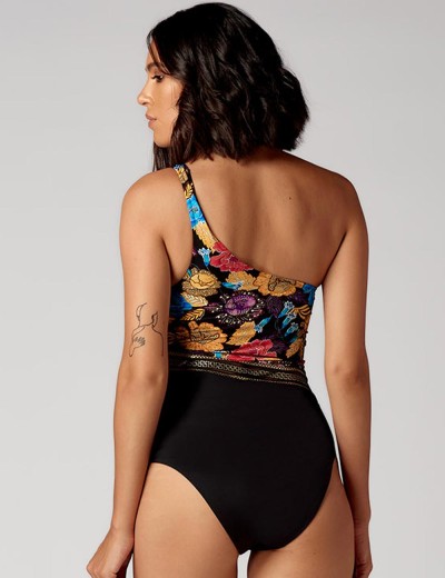 Цельный купальник с ассиметричной бретелью UNICONF CBI95 V1 TREASURES OF AFRICA, Цвет: черный, Размеры: 70C, изображение 2