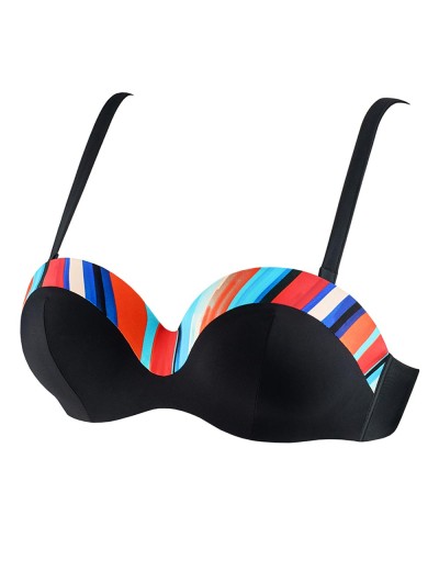 Купальный бюст-бандо с пуш-ап UNICONF CBS127 V1 RADIANT COLOURS, Цвет: черный, Размеры: 75B, изображение 3