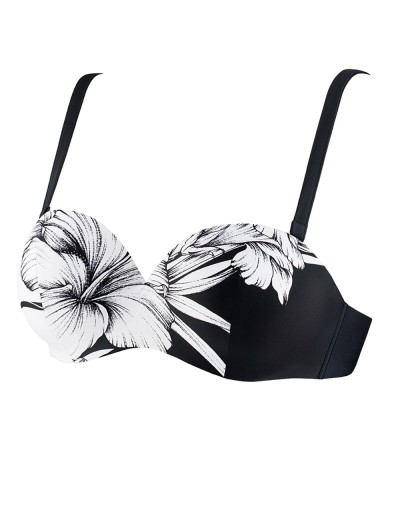 Купальный бюст-бандо с пуш-ап UNICONF CBS33 V1 RETRO GLAM, Цвет: черный, Размеры: 70B, изображение 3