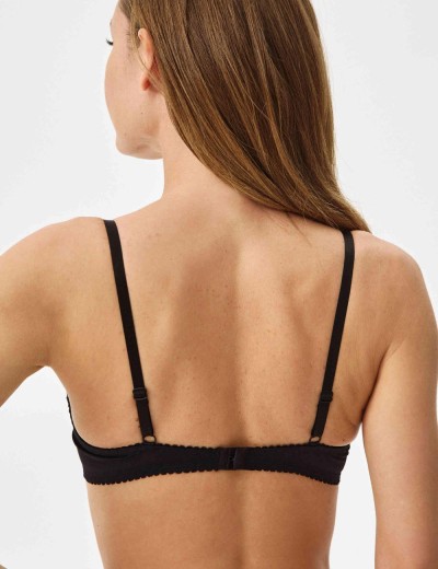 Кружевной мягкий бюстгальтер балконет Lina A 3069 ривьера-черный, Цвет: ривьера-черный, Размеры: 70E, изображение 2