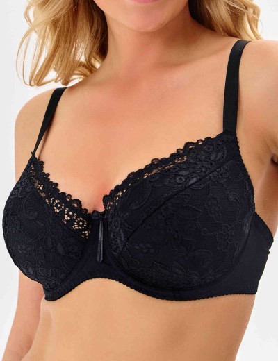 Бюстгальтер балконет Misstyle 2545 черный, Цвет: черный, Размеры: 80E, изображение 3