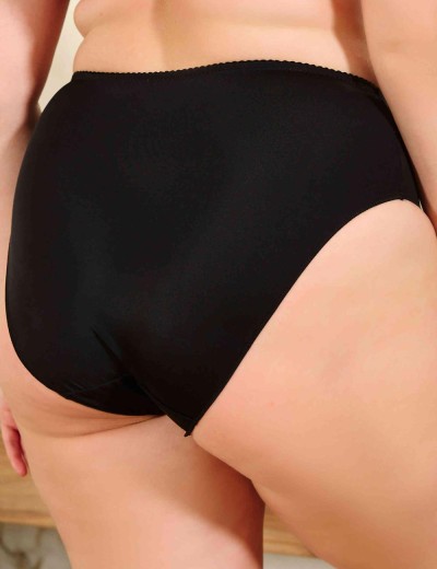 Гладкие трусы миди Novella 008 черный, Цвет: черный, Размеры: S, изображение 2