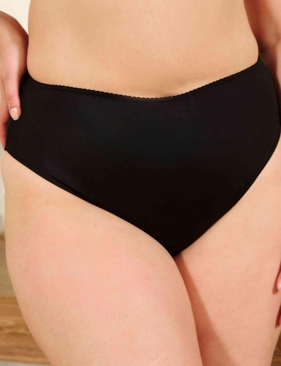 Гладкие трусы миди Novella 008 черный, Цвет: черный, Размеры: S, изображение 3