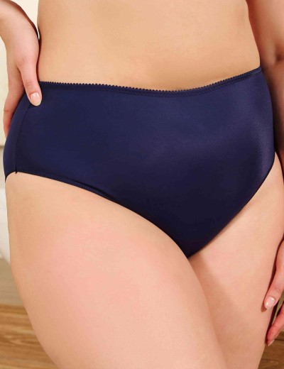 Гладкие трусы миди Novella 008 темно-синий, Цвет: темно-синий, Размеры: 4XL, изображение 3