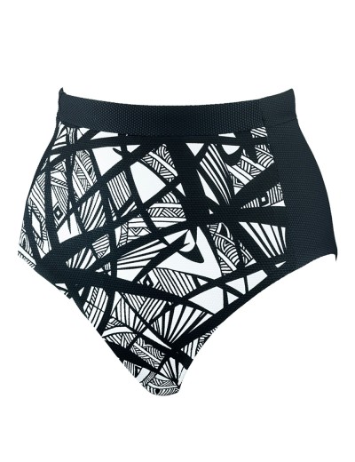 Женские плавки макси UNICONF CBC205 V1 GRAPHICAL MOOD, Цвет: черно-белый, Размеры: M, изображение 3