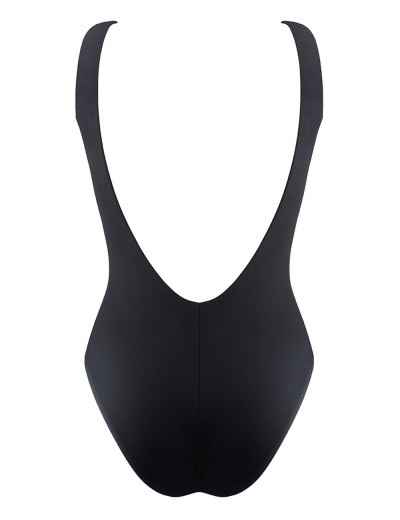 Черно-белый слитный купальник UNICONF CBI121 DELICATE DOTS & LINES, Цвет: черный, Размеры: S, изображение 4