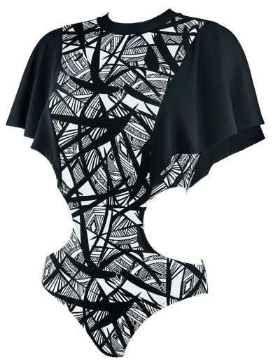 Оригинальный слитный купальник UNICONF CBI209 V1 GRAPHICAL MOOD, Цвет: черно-белый, Размеры: L, изображение 3