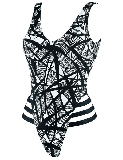 Черно-белый слитный купальник UNICONF CBI210 V1 GRAPHICAL MOOD, Цвет: черно-белый, Размеры: L, изображение 3