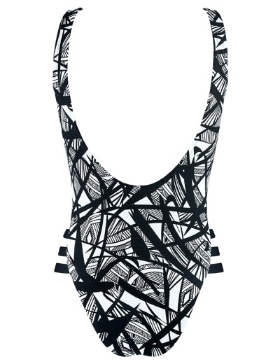 Черно-белый слитный купальник UNICONF CBI210 V1 GRAPHICAL MOOD, Цвет: черно-белый, Размеры: L, изображение 4