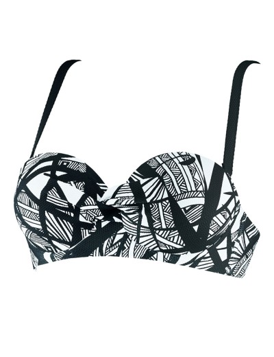 Верх купальника балконет UNICONF CBS205 V1 GRAPHICAL MOOD, Цвет: черно-белый, Размеры: 70B, изображение 2
