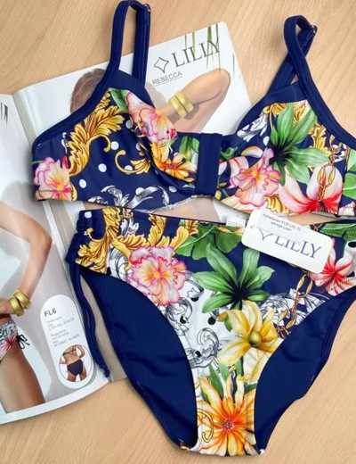 Раздельный купальник мягкий Lilly FL6I синий, Цвет: синий, Размеры: 75E, изображение 3
