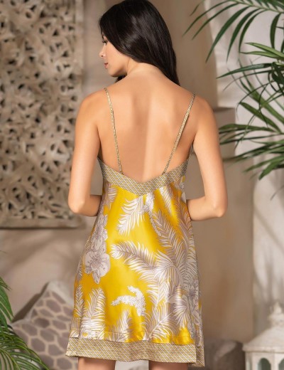 Атласная сорочка на тонких бретелях Mia-Amore AMARA 7220, Цвет: медовый, Размеры: S, изображение 2