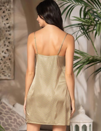 Короткая атласная сорочка Mia-Amore AMARA 7221, Цвет: медовый, Размеры: 2XL, изображение 2