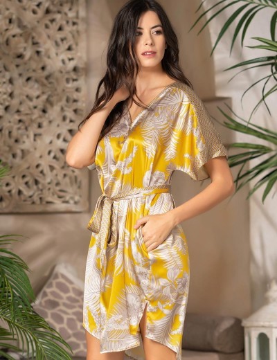 Атласная туника Mia-Amore AMARA 7224, Цвет: медовый, Размеры: S/M, изображение 3