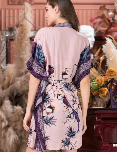 Короткий халат кимоно Mia-Amore KIOTO 1663, Цвет: мультиколор, Размеры: 2XL/3XL, изображение 2