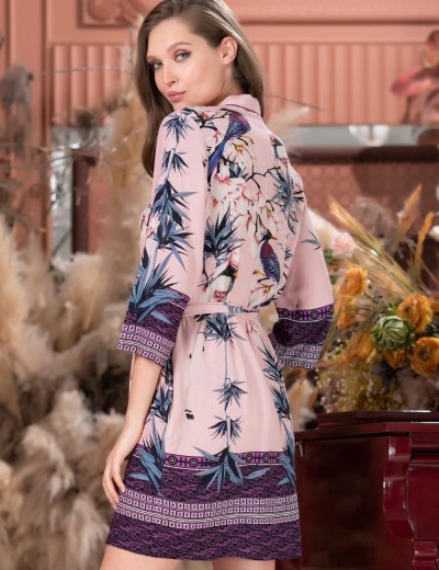 Халат-рубашка на пуговицах Mia-Amore KIOTO 1667, Цвет: мультиколор, Размеры: 2XL, изображение 2