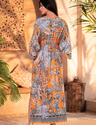 Оранжевый пляжный халат Mia-Amore MADAGASCAR 1799, Цвет: оранжевый, Размеры: S/M, изображение 2