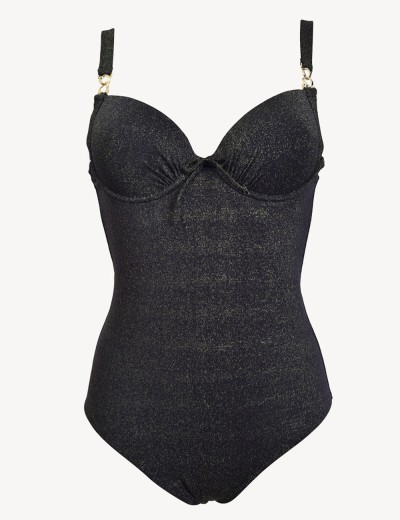 Закрытый купальник с формованными чашками Sielei BR50 nero, Цвет: nero (черный), Размеры: 90D, изображение 2