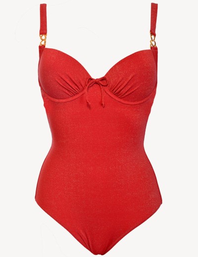 Закрытый купальник с формованными чашками Sielei BR50 rosso, Цвет: rosso (красный), Размеры: 90D, изображение 4