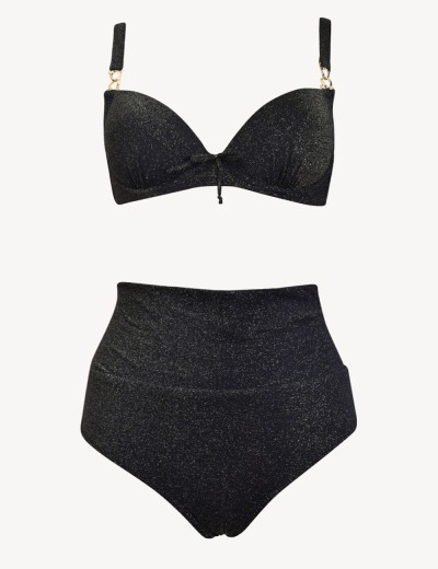 Раздельный купальник с формованной чашкой Sielei BR79 nero, Цвет: nero (черный), Размеры: 75D, изображение 2