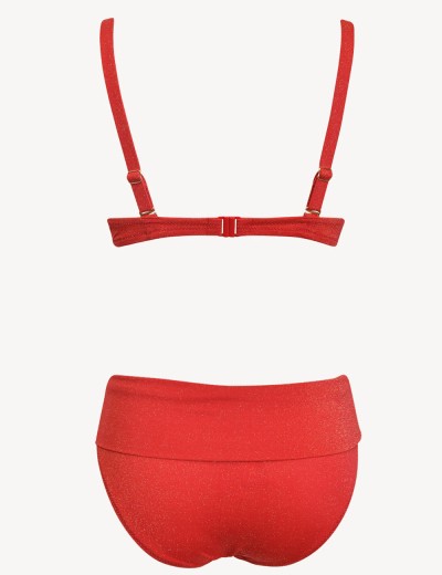 Раздельный купальник с мягкой чашкой Sielei BR82 rosso, Цвет: rosso (красный), Размеры: 100B, изображение 3