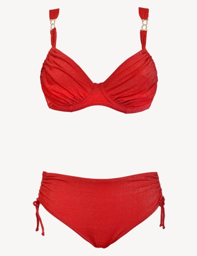 Раздельный купальник с мягкой чашкой Sielei BR93 rosso, Цвет: rosso (красный), Размеры: 90D, изображение 5