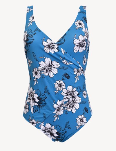 Слитный купальник цветы Sielei FL50 ottanio, Цвет: ottanio (голубой), Размеры: 75C, изображение 2