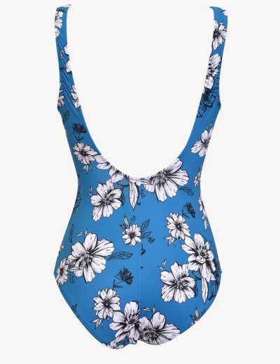 Слитный купальник цветы Sielei FL50 ottanio, Цвет: ottanio (голубой), Размеры: 75C, изображение 4