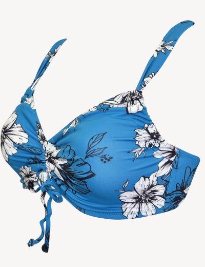 Раздельный купальник цветы Sielei FL54+FL67 ottanio, Цвет: ottanio (голубой), Размеры: 95C, изображение 5