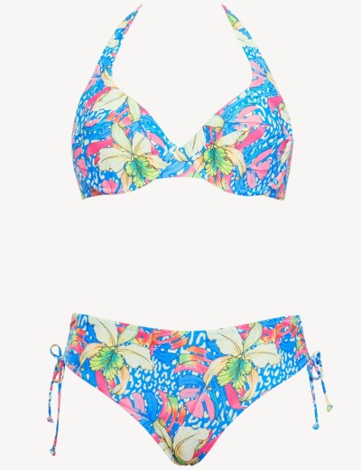 Купальник халтер с регулируемыми плавками Sielei GL73 turchese, Цвет: turchese (бирюзовый), Размеры: 90D, изображение 3