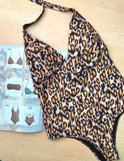 Слитный леопардовый купальник Sielei HI50 corda, Цвет: corda, Размеры: 85B, изображение 5