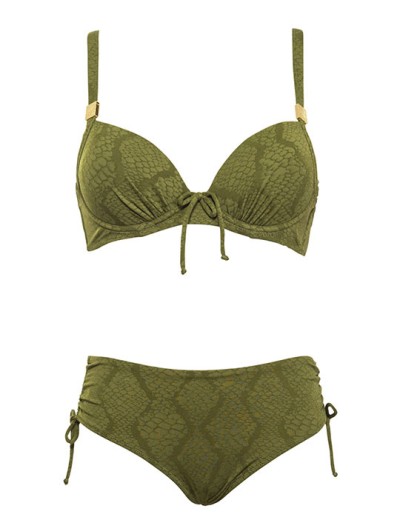 Купальник с формованной чашкой Sielei JQ59+JQ69 verde militare, Цвет: verde militare (хаки), Размеры: 95C, изображение 2