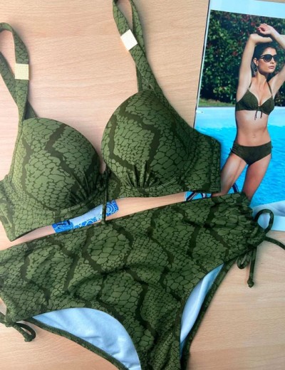 Купальник с формованной чашкой Sielei JQ59+JQ69 verde militare, Цвет: verde militare (хаки), Размеры: 95C, изображение 5