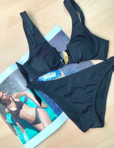 Мягкий купальник с топом Sielei NS50+NS62 nero, Цвет: nero (черный), Размеры: 75B, изображение 4