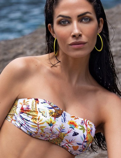 Купальник бандо с мягкой чашкой Sielei AR35 bianco, Цвет: bianco, Размеры: 90B, изображение 4