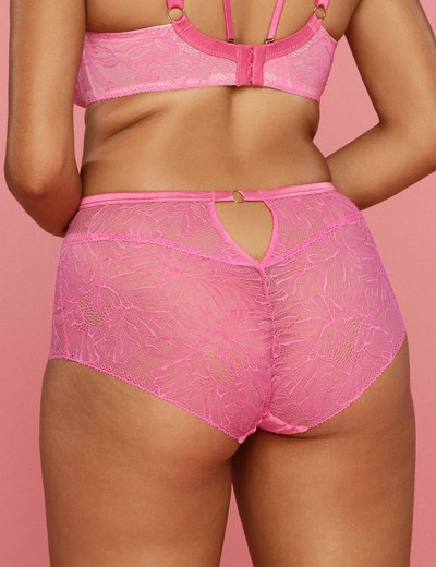 Кружевные высокие трусы слипы Alles ARUBA CLASSIC, Цвет: розовый, Размеры: XL, изображение 2