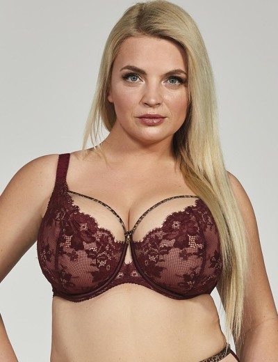 Бюстгальтер мягкий Kris Line SELENA soft lace, Цвет: бургунди, Размеры: 80I, изображение 3