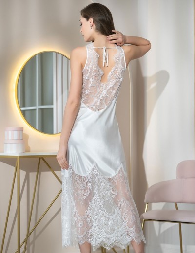 Атласная сорочка с кружевом Mia-Amore ANETTA 7258 белый, Цвет: белый, Размеры: S, изображение 2