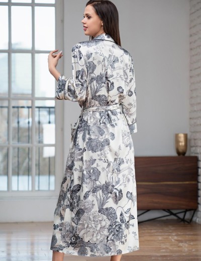 Длинный халат на пуговицах Mia-Amore LETUAL 3439 молочный, Цвет: молочный, Размеры: XL, изображение 2