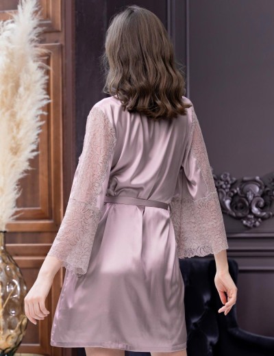 Атласный халат Mia-Amore MISTY 7263 латте, Цвет: латте, Размеры: S/M, изображение 2