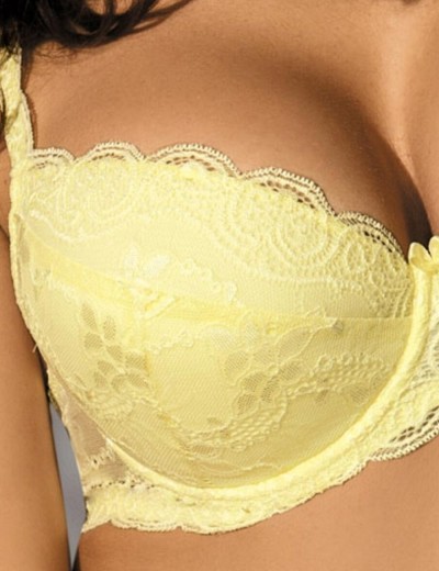 Бюстгальтер балконет пуш-ап VOVA SNEJANNA V54032 лимонное мороженое, Цвет: лимонное мороженое, Размеры: 80E, изображение 4