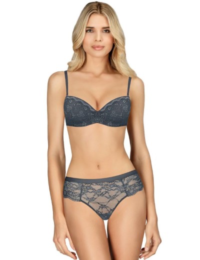 Бюстгальтер балконет пуш-ап Amelie POLINA 2010 серо-синий, Цвет: серо-синий, Размеры: 70B, изображение 2