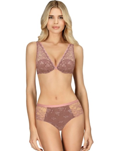 Кружевные трусы бразилиана Amelie POLINA 2011-3 макадами, Цвет: макадами, Размеры: XL, изображение 4