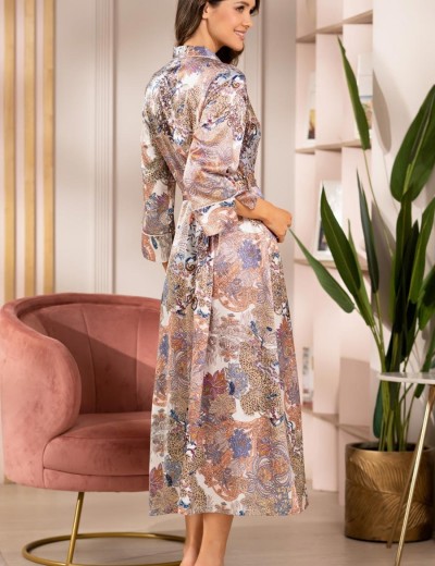 Шелковый длинный халат Mia-Amore MIA 3869, Цвет: мультицвет, Размеры: 2XL/3XL, изображение 2